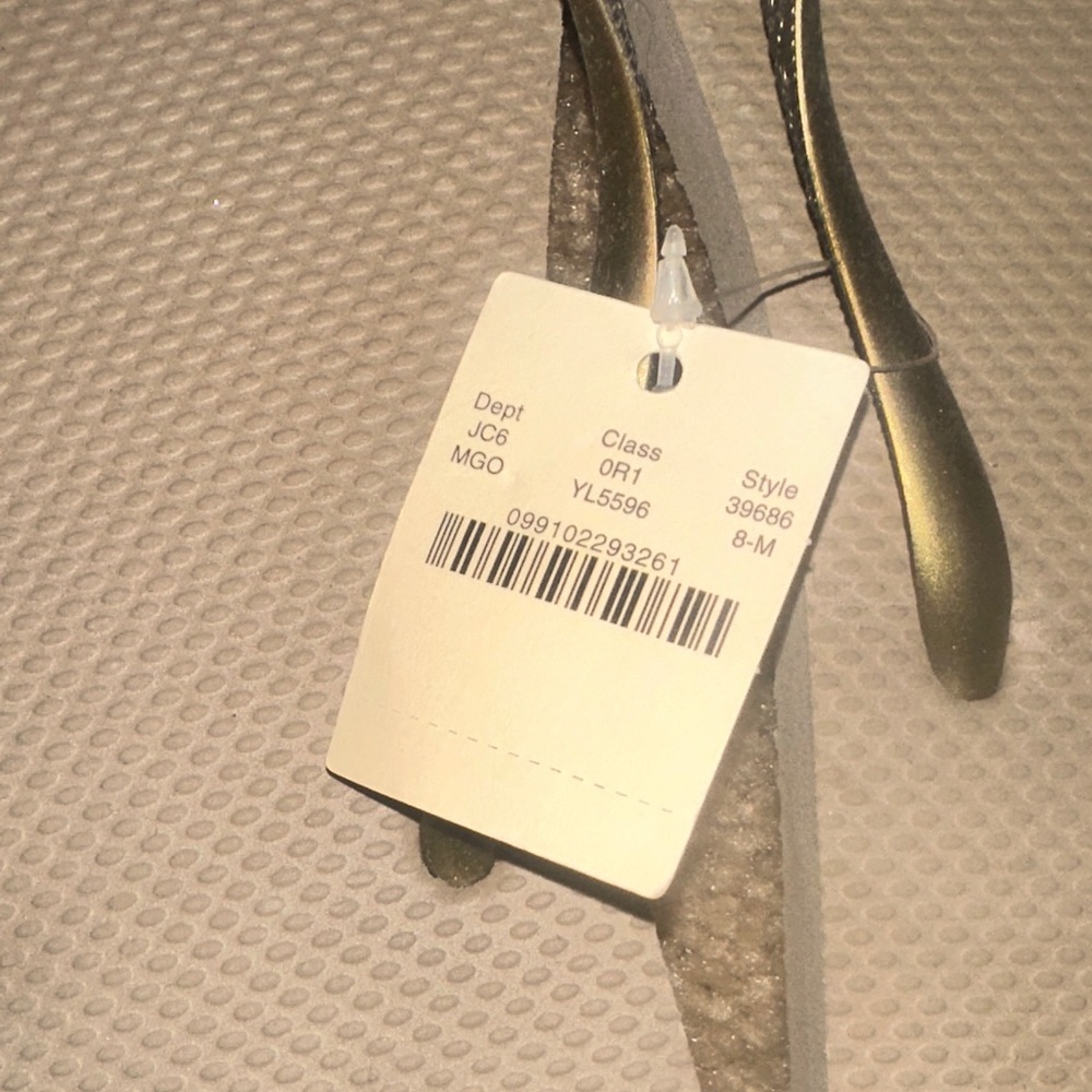 J. Crew Gold Flip Flops - Picture 3 of 4